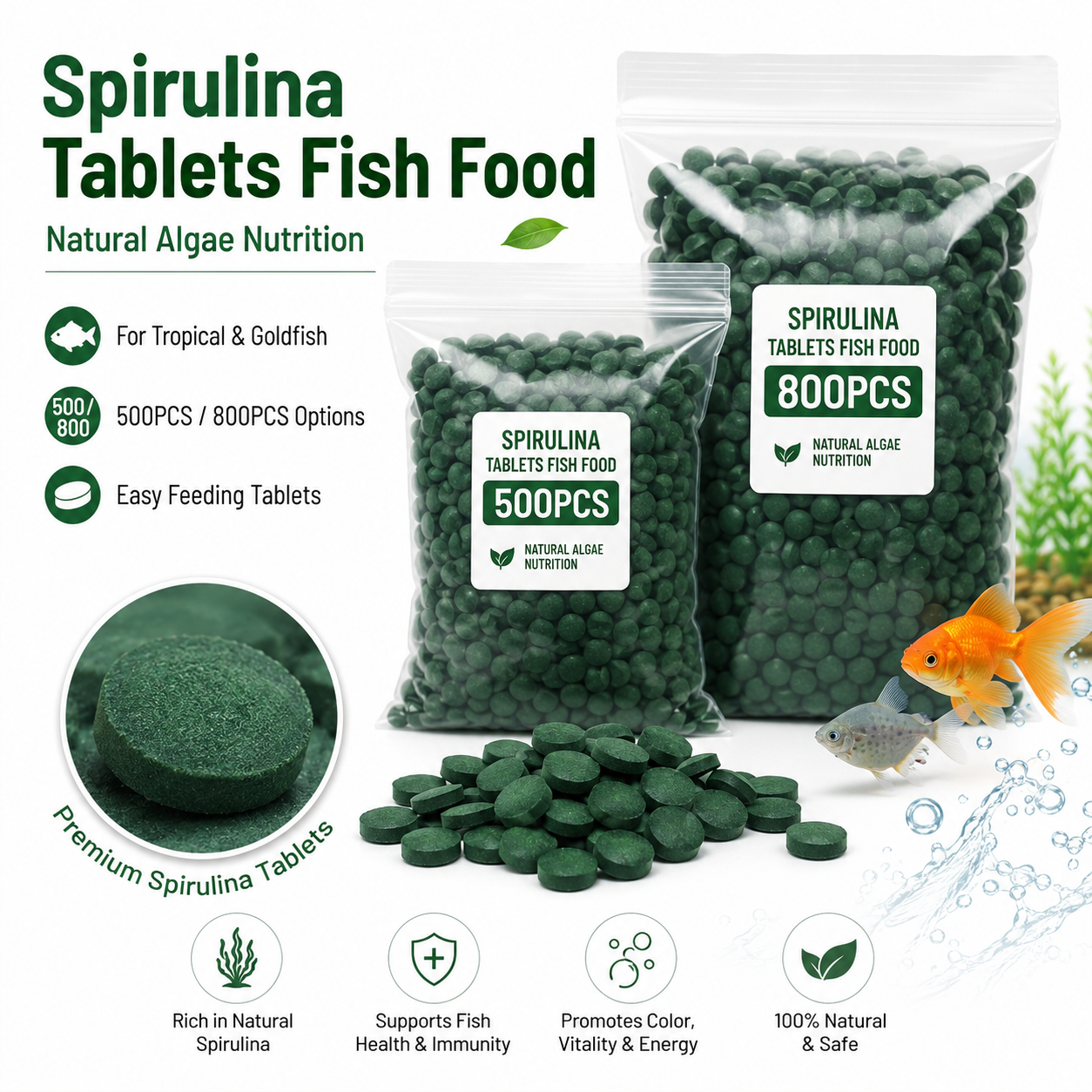 Spirulina Tablet Organic - High Purity Spirulina Tablets Spiral Seaweed