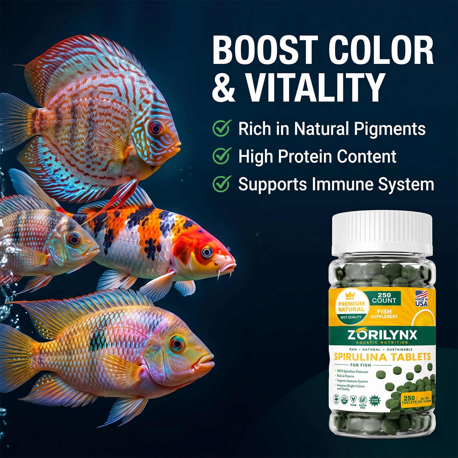 1250pcs High Purity Spirulina  - đánh giá và giá Spirulina Tablet Organic