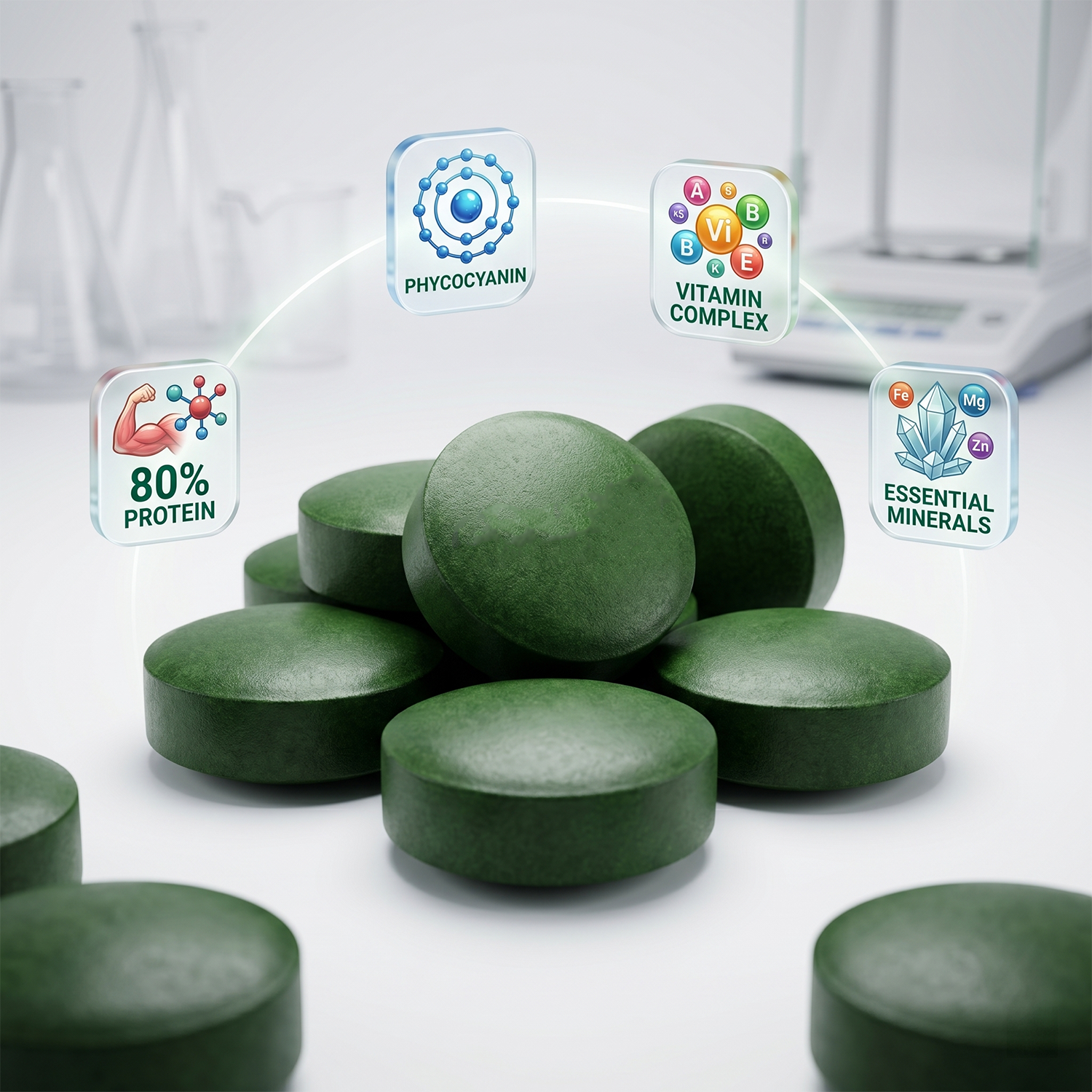 1250pcs High Purity Spirulina  - đánh giá và giá Spirulina Tablet Organic