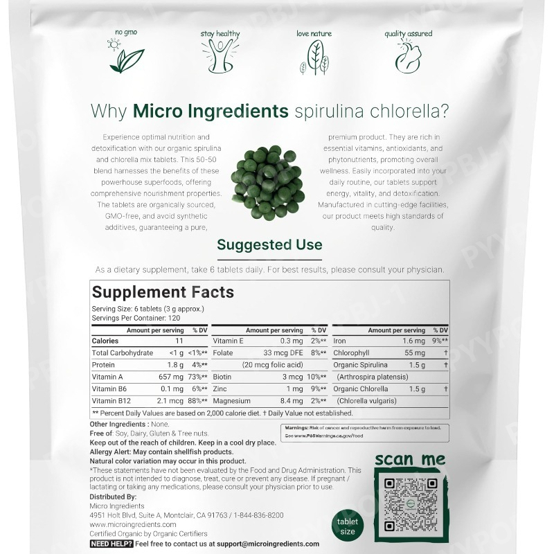 Organic Spirulina Chlorella Ta - đánh giá và giá Spirulina Tablet Organic