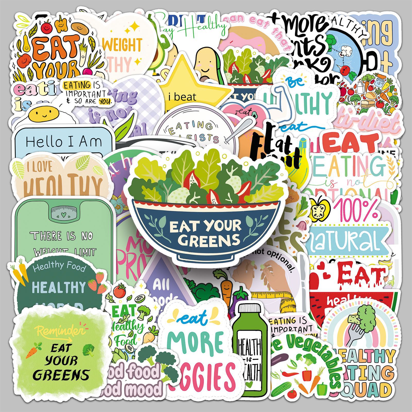50PCS Healthy Food Stickers fo - đánh giá và giá Fitness Nutrition Diet