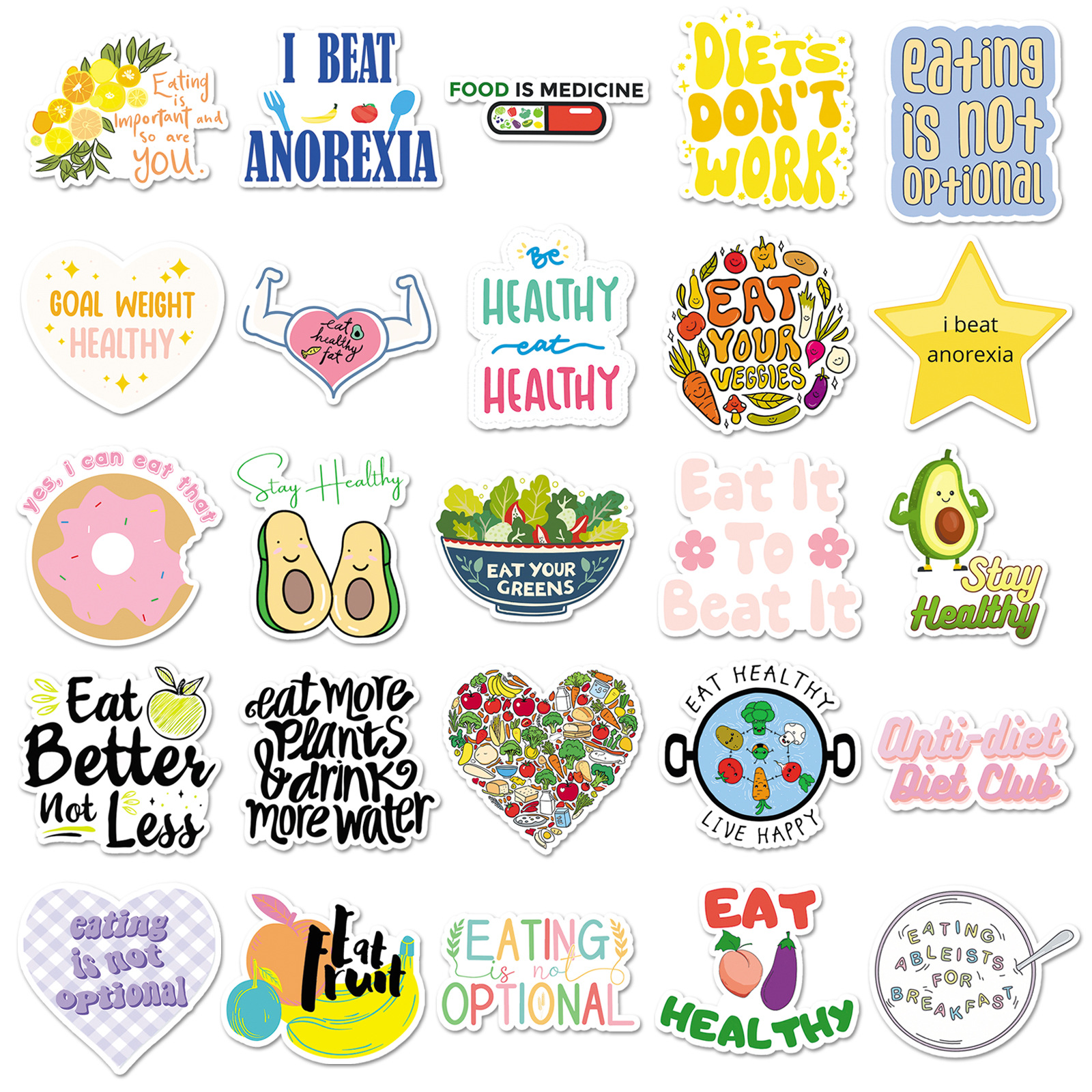 50PCS Healthy Food Stickers fo - đánh giá và giá Fitness Nutrition Diet