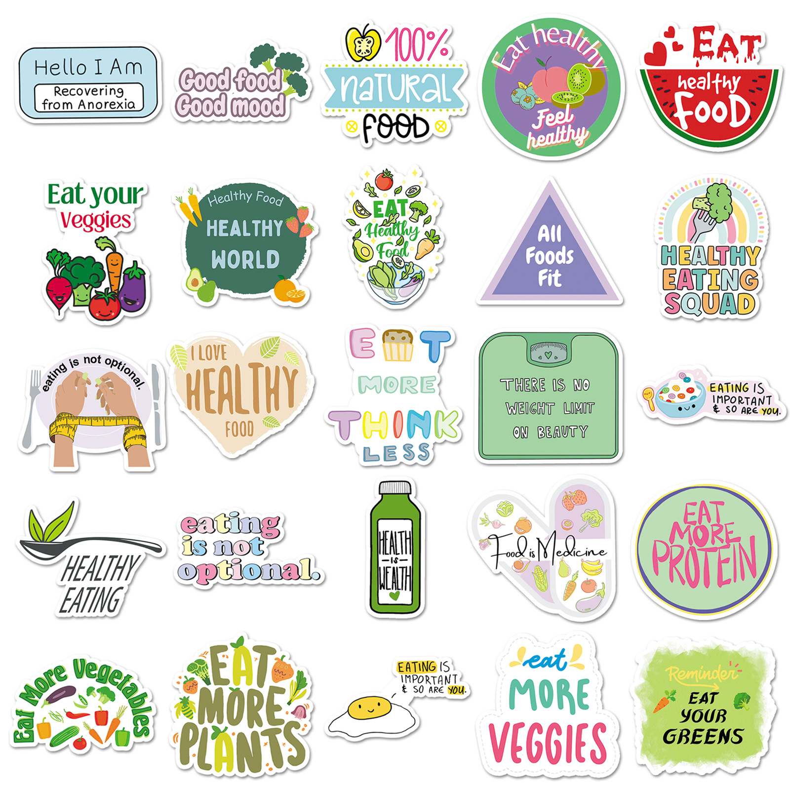 50PCS Healthy Food Stickers fo - đánh giá và giá Fitness Nutrition Diet