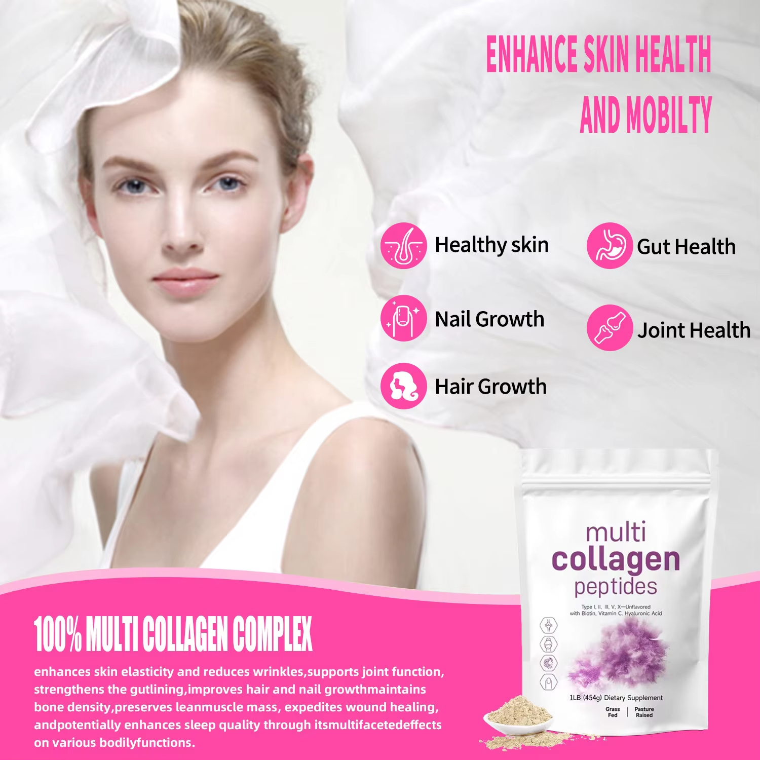 454G Multi Collagen Peptides P - đánh giá và giá Collagen Peptide Powder